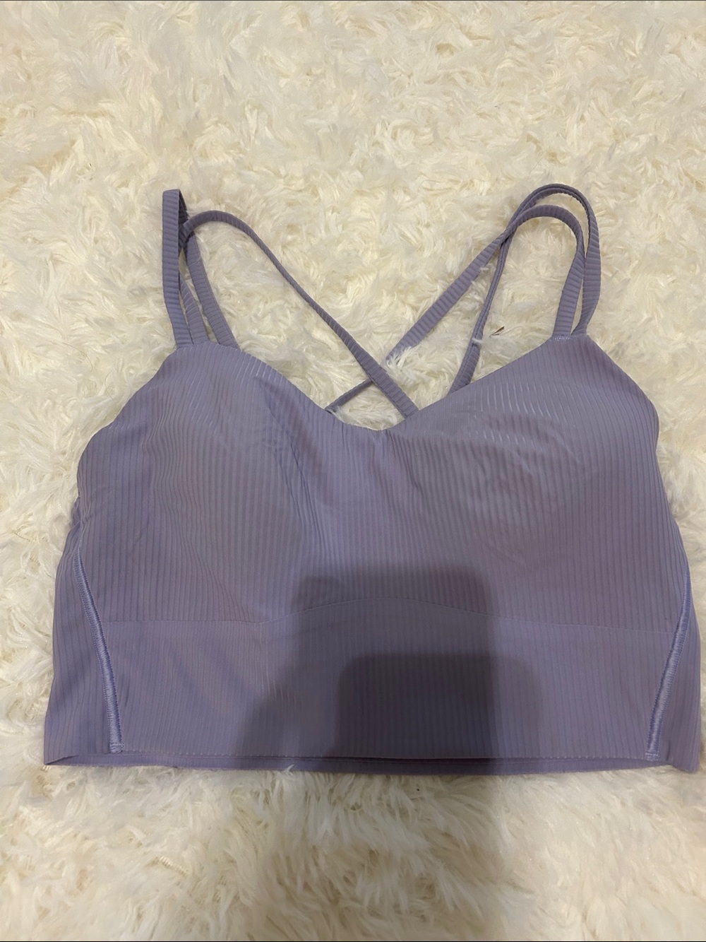 lululemon athletica Lavender Ribbed Crisscross Sports Bra